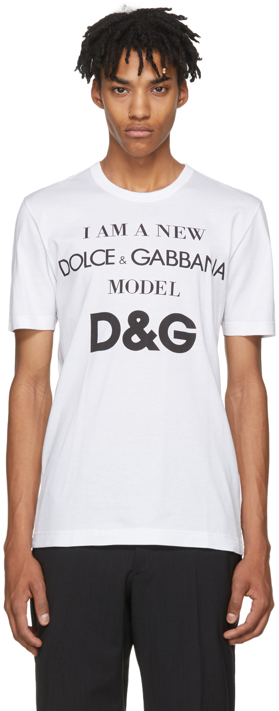 Dolce & Gabbana: White 'Model' Logo T-Shirt | SSENSE