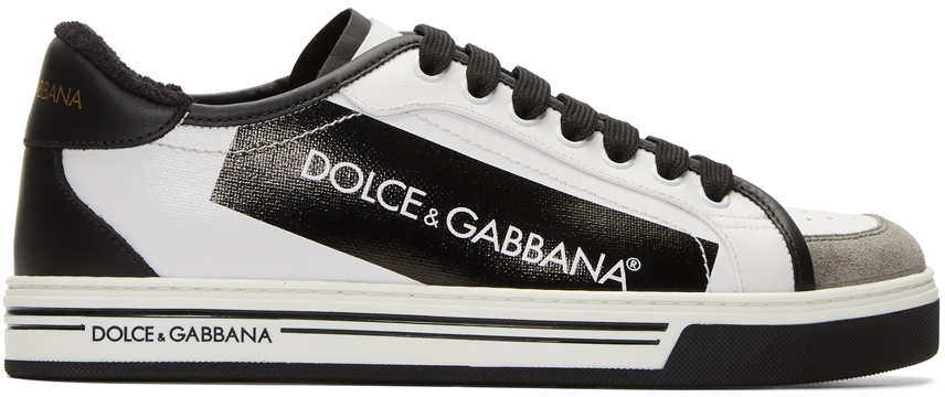 Dolce & Gabbana: Black & White Logo Sneakers | SSENSE