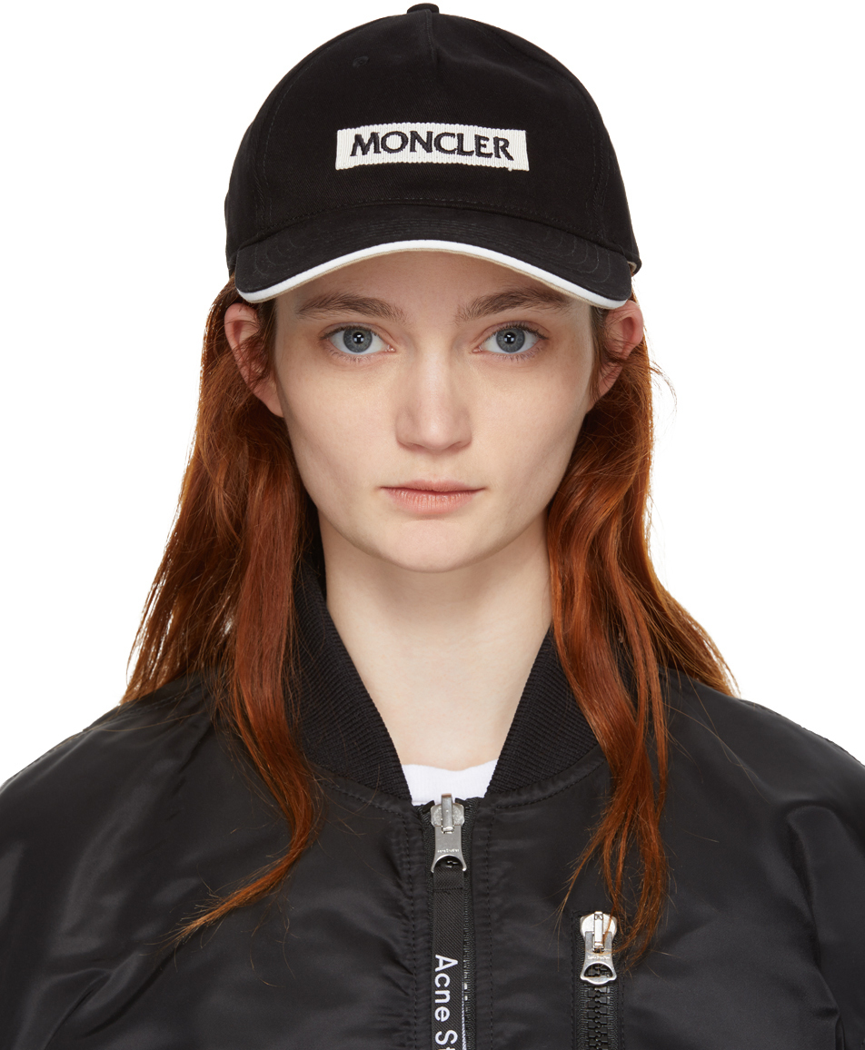 Moncler: Black Logo Cap | SSENSE