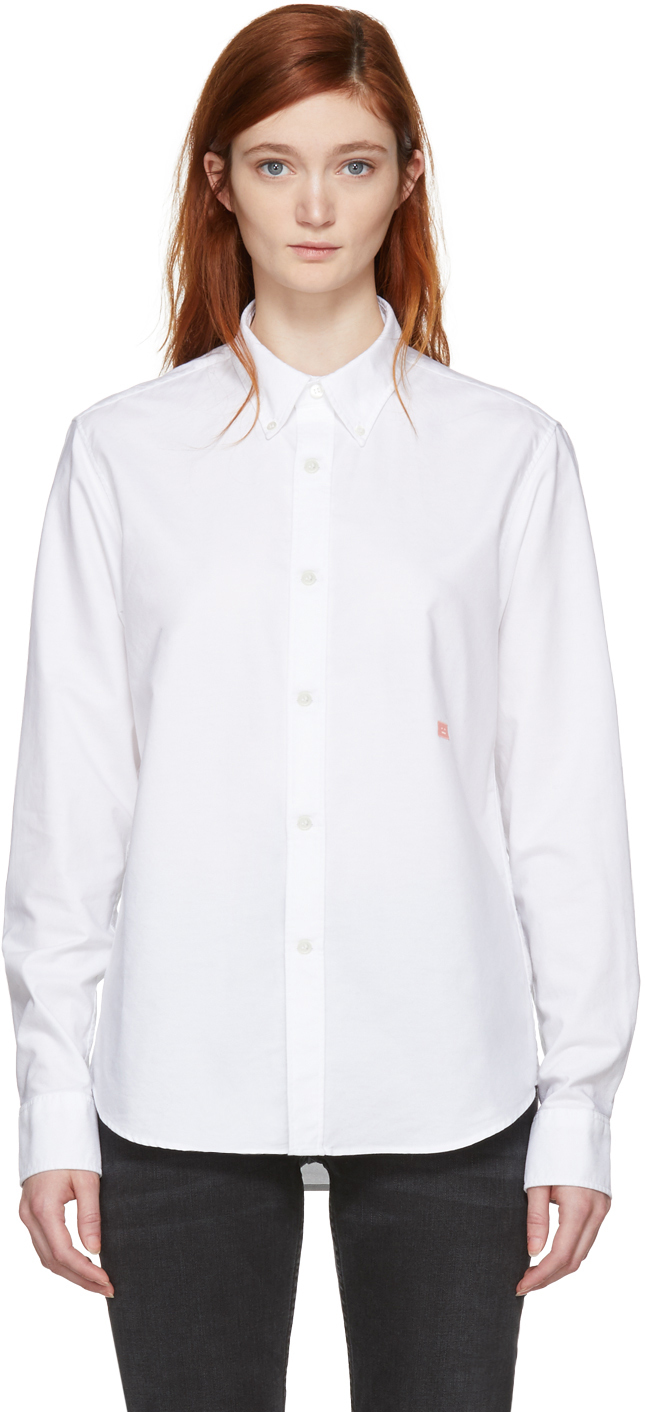 Acne Studios: White Ohio Face Shirt | SSENSE