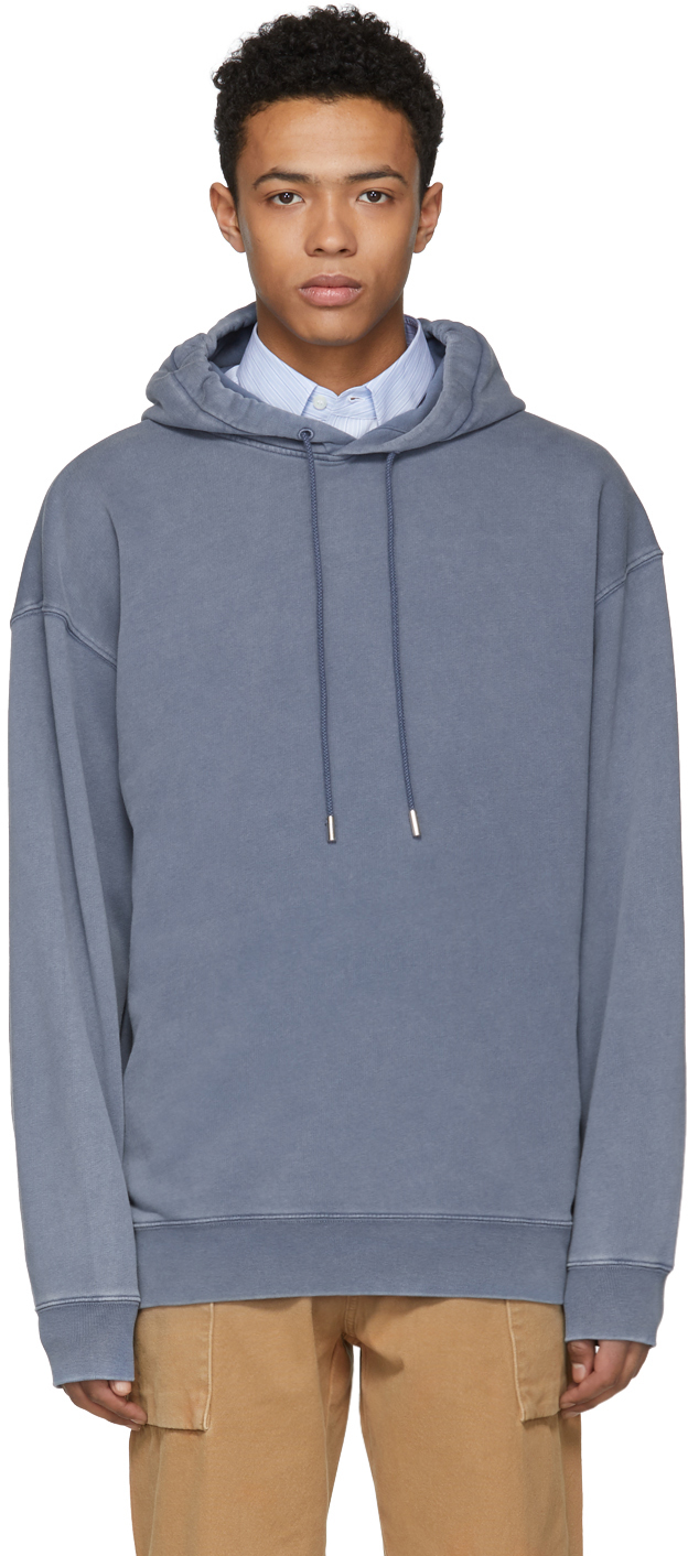 Acne Studios: Blue Fala Wash Hoodie | SSENSE Canada