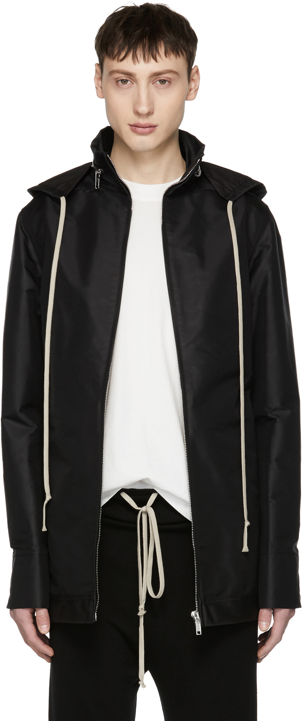 Rick Owens: Black Dirt Windbreaker Jacket | SSENSE