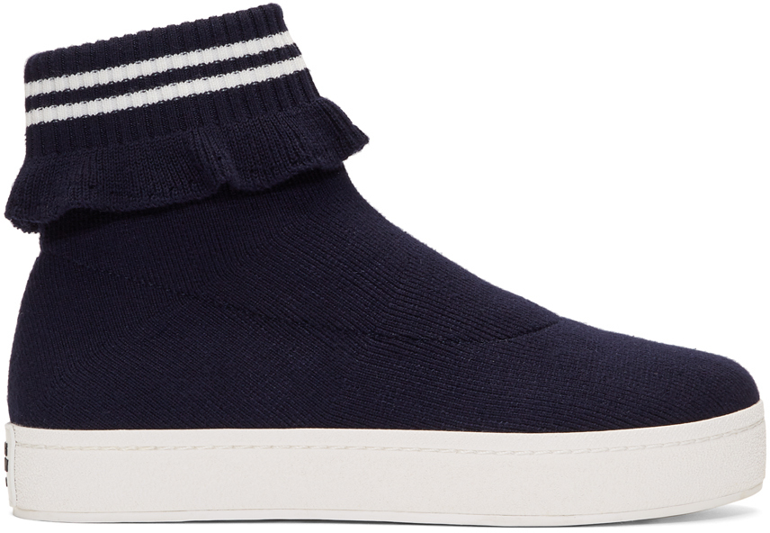 Opening Ceremony: Navy Bobby High-Top Slip-On Sneakers | SSENSE