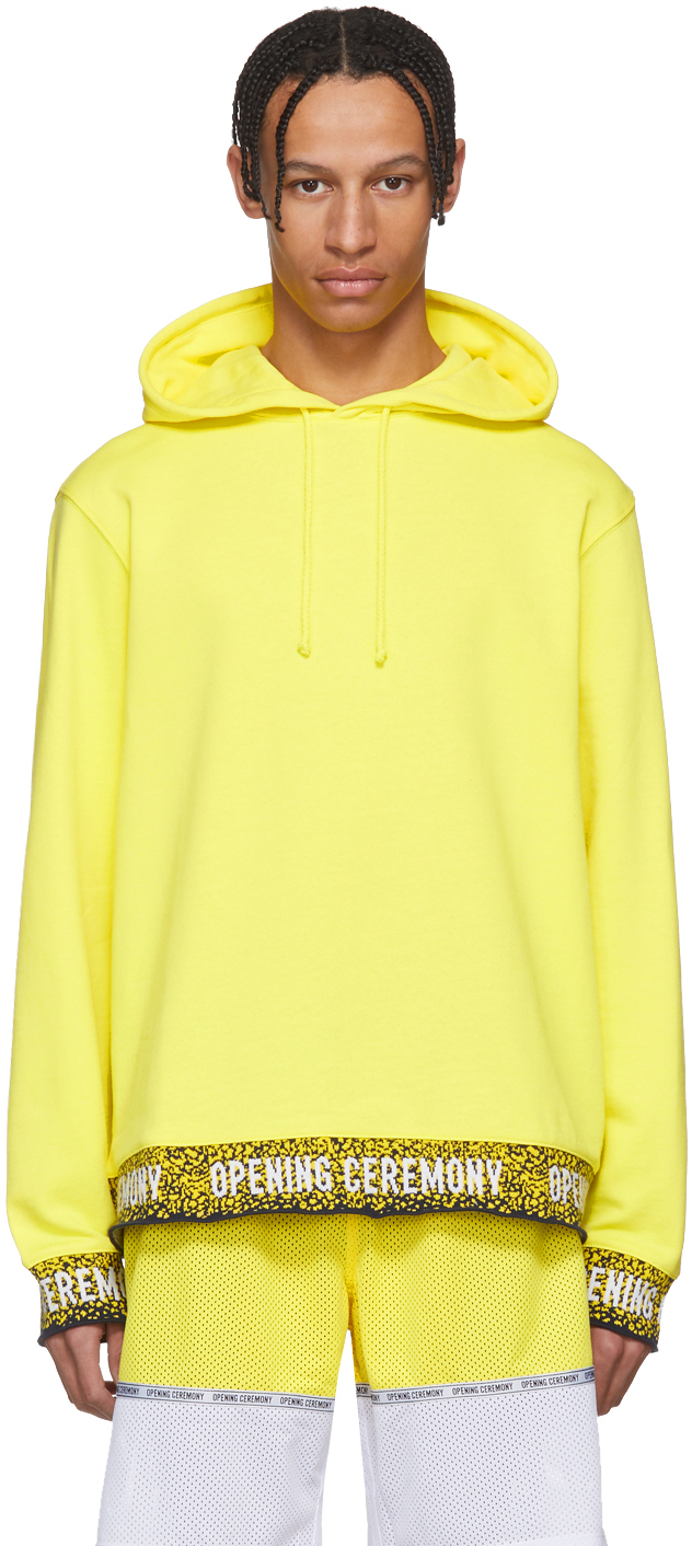 Opening Ceremony: Yellow Limited Edition Elastic Logo Hoodie | SSENSE