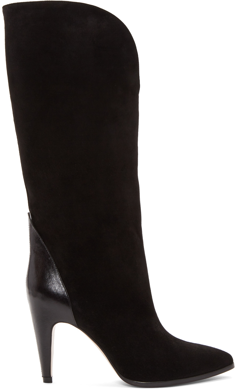 Givenchy: Black Suede Tall Boots | SSENSE