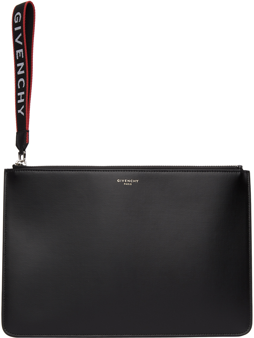 Givenchy: Black Large Strap Zip Pouch | SSENSE