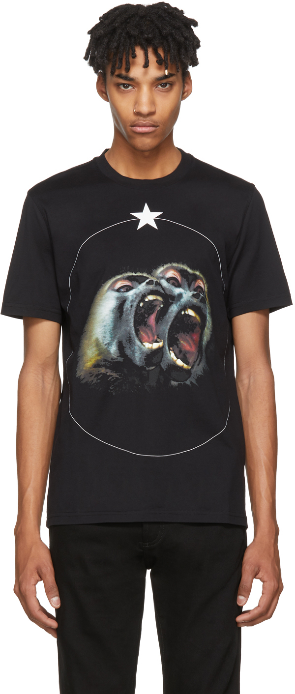 Givenchy: Black Monkey Brothers T-Shirt | SSENSE UK