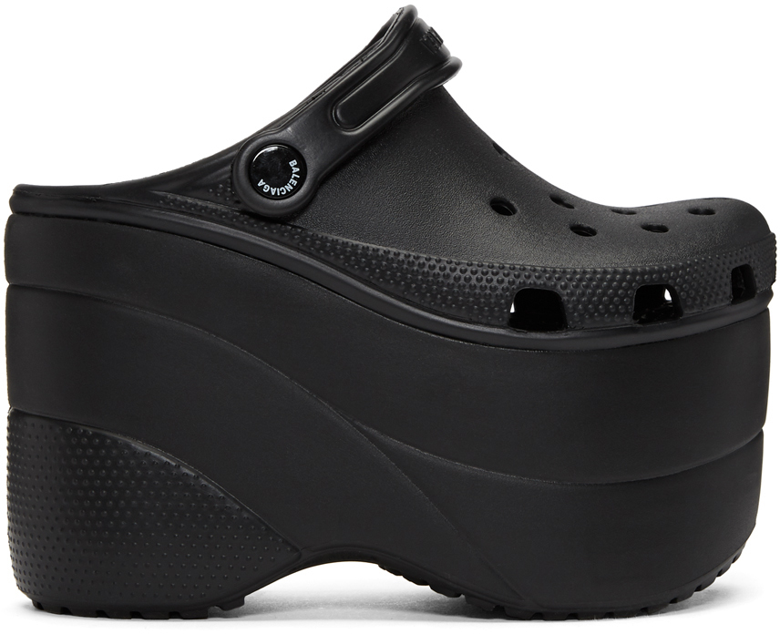 Balenciaga: Black Croslite Platform Loafers | SSENSE