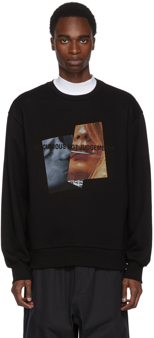 Juun.J: Black 'Be Curious Not Judgemental' Sweatshirt | SSENSE