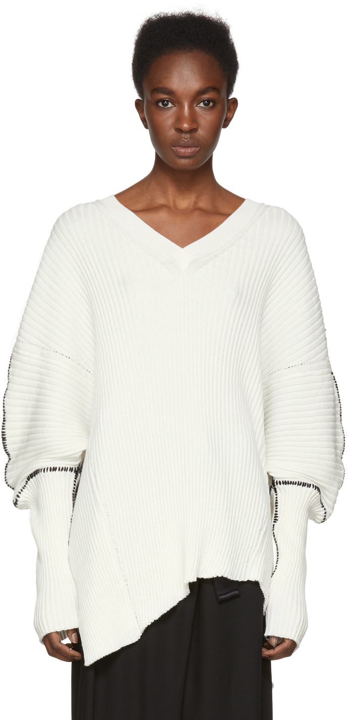 Ann Demeulemeester: Off-White Stitch Sweater | SSENSE