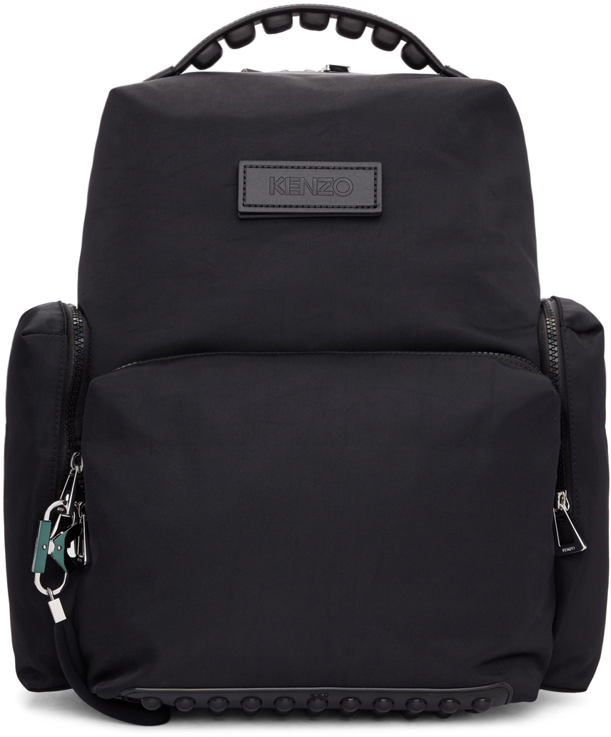 Kenzo: Black Tarmac Backpack | SSENSE Canada