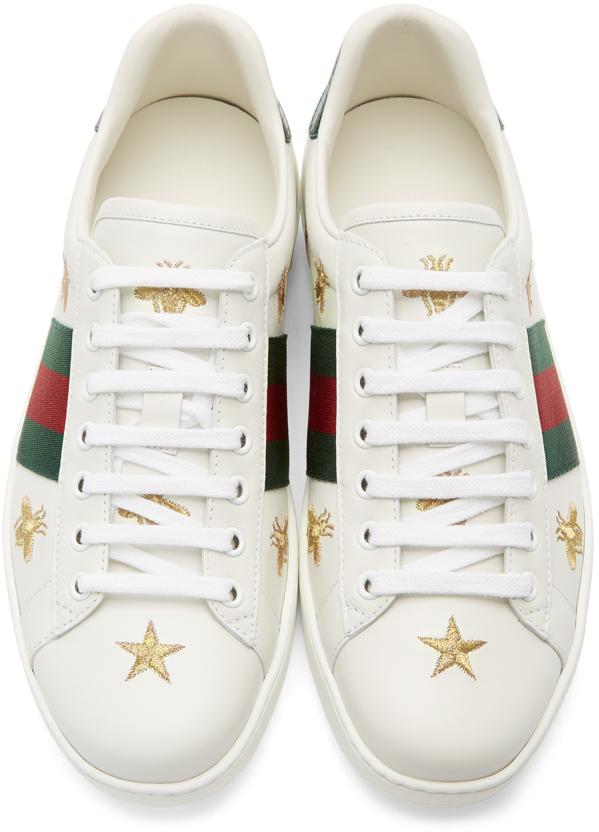 gucci ace sneaker with bees and stars