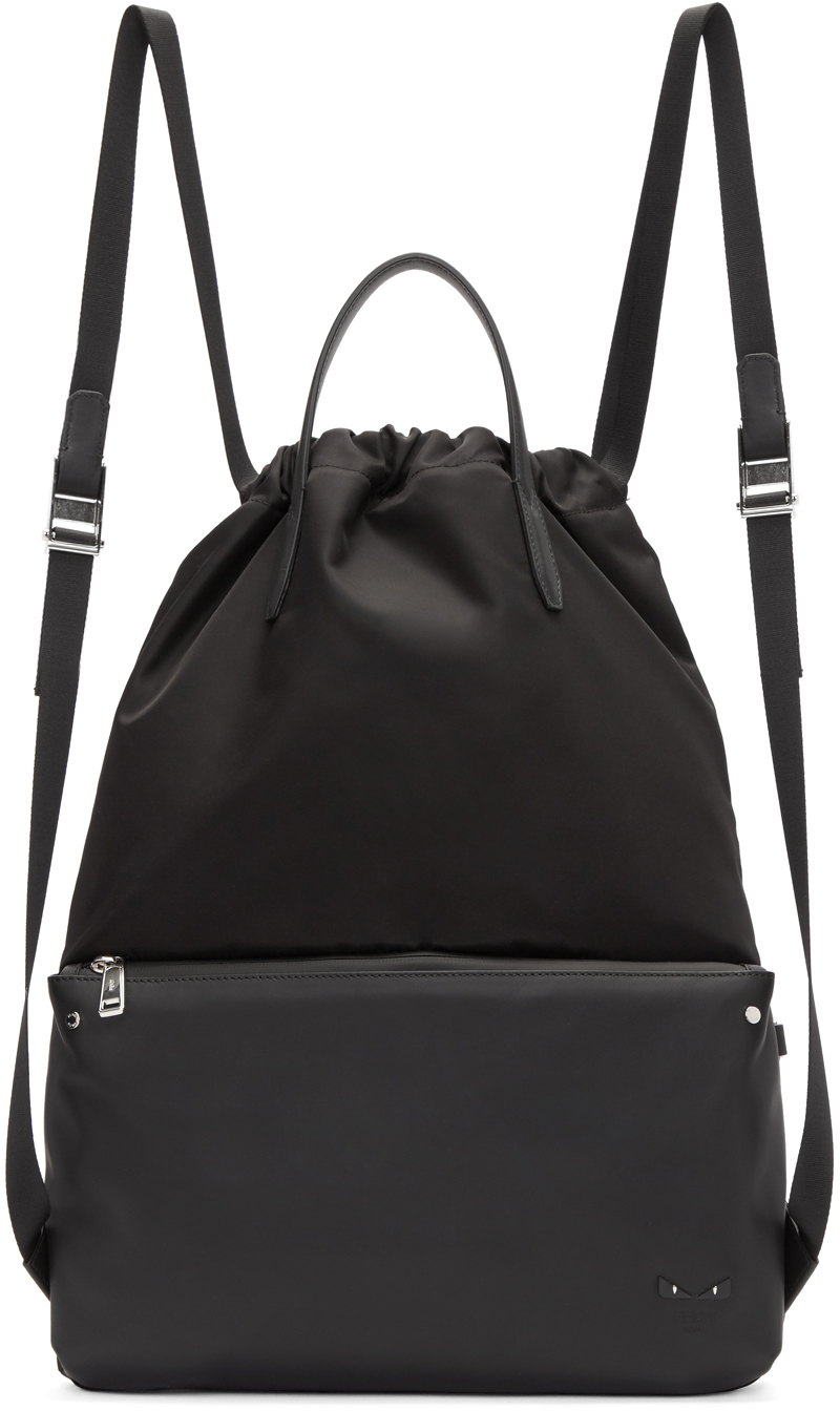 Fendi: Black Nylon Mini 'Bag Bugs' Backpack | SSENSE