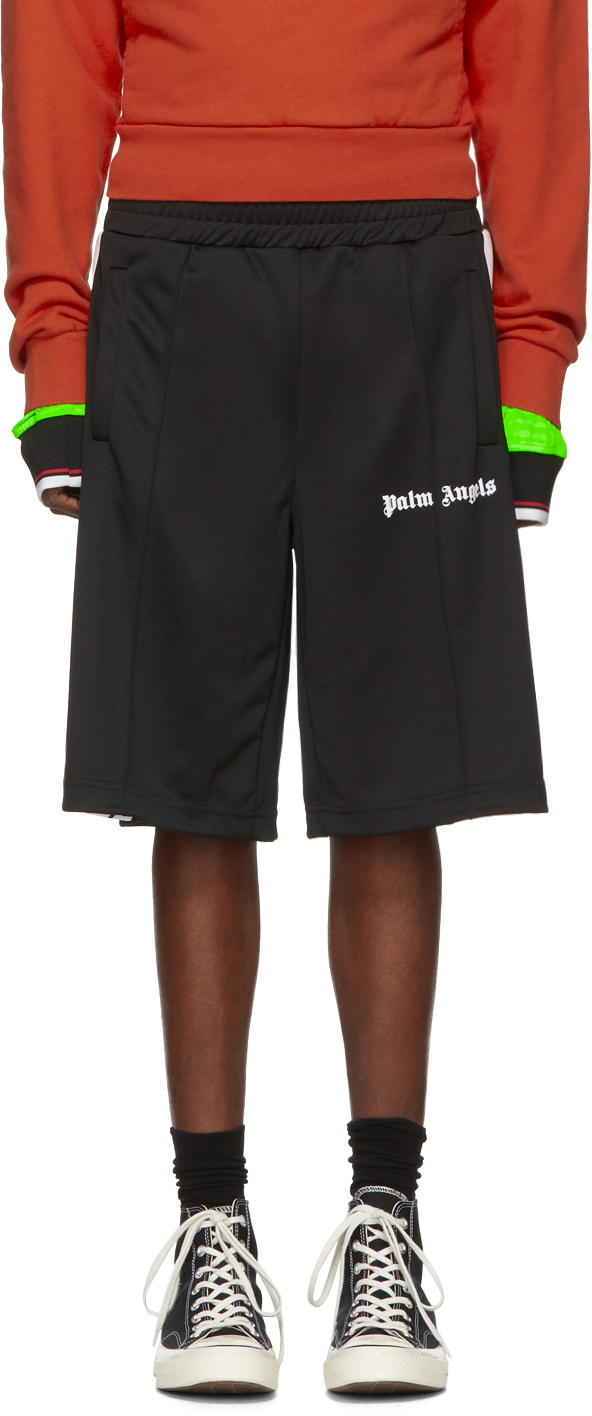 palm angels black track shorts