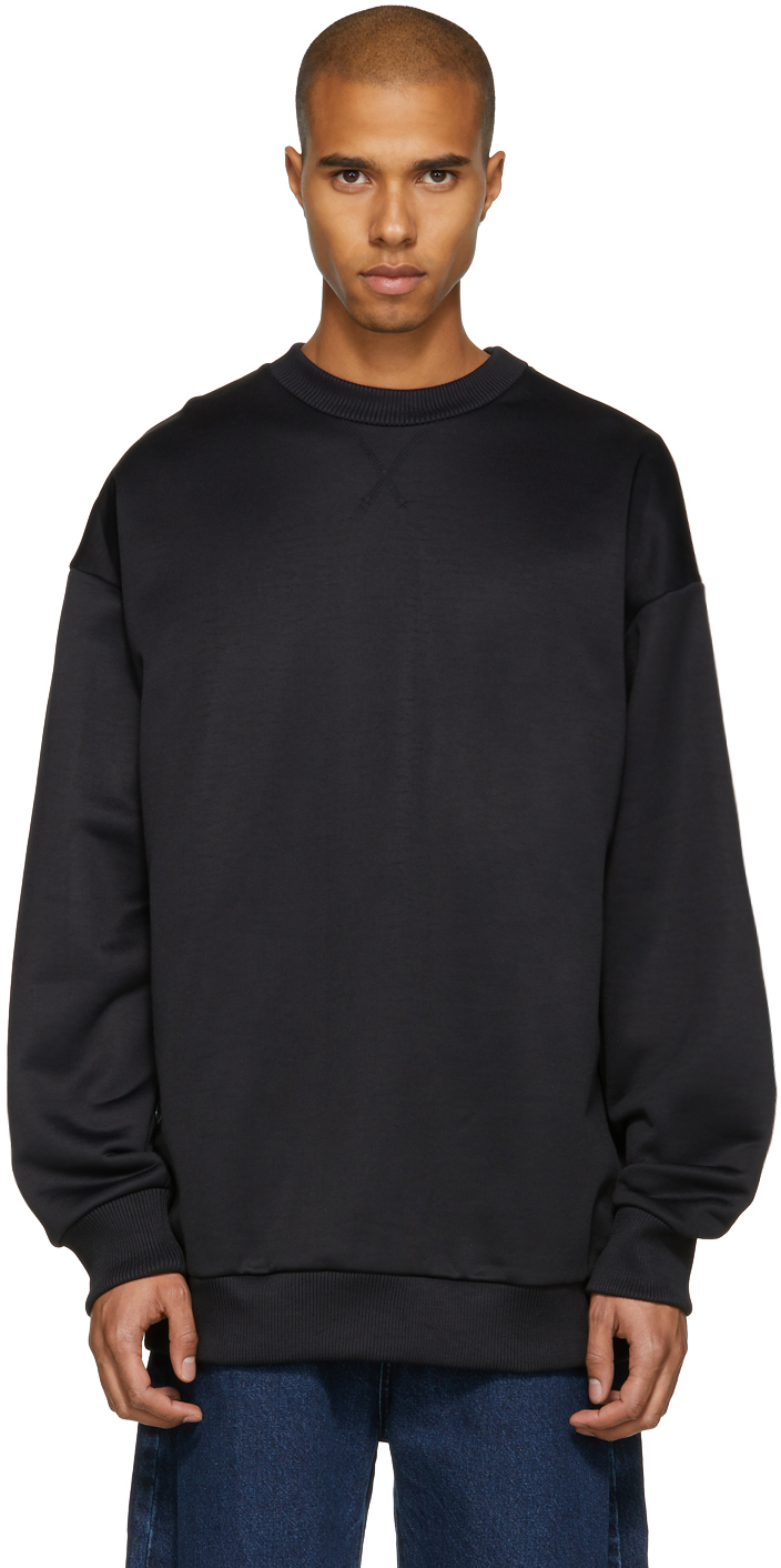 Marques Almeida: Black Oversized Sweatshirt | SSENSE