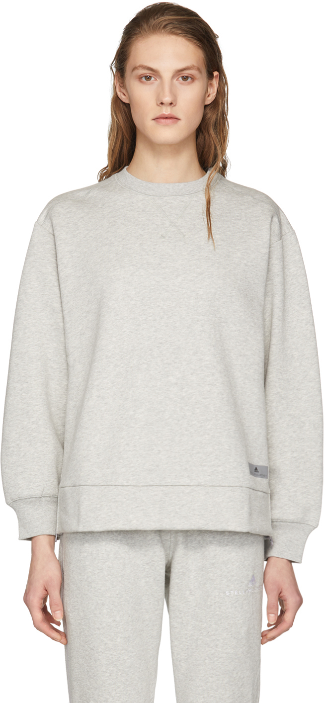 adidas by Stella McCartney: Grey Yo Zip Crewneck Sweatshirt | SSENSE Canada