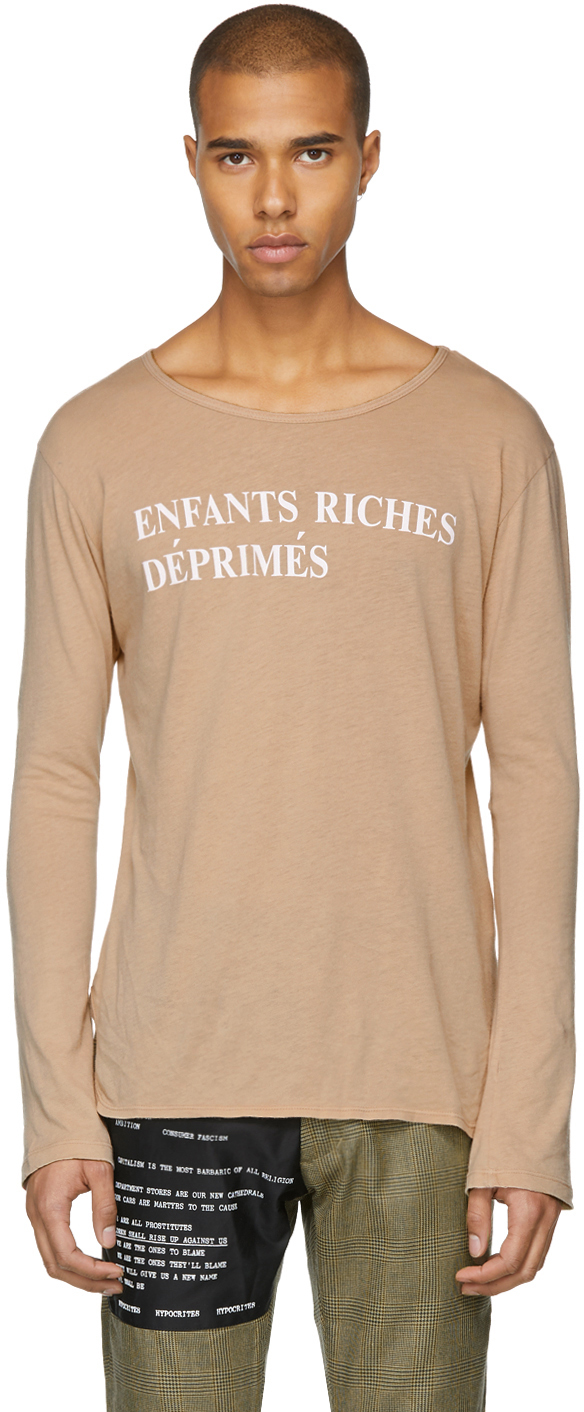 Enfants Riches Déprimés: SSENSE Exclusive Pink Long Sleeve Logo T-Shirt ...