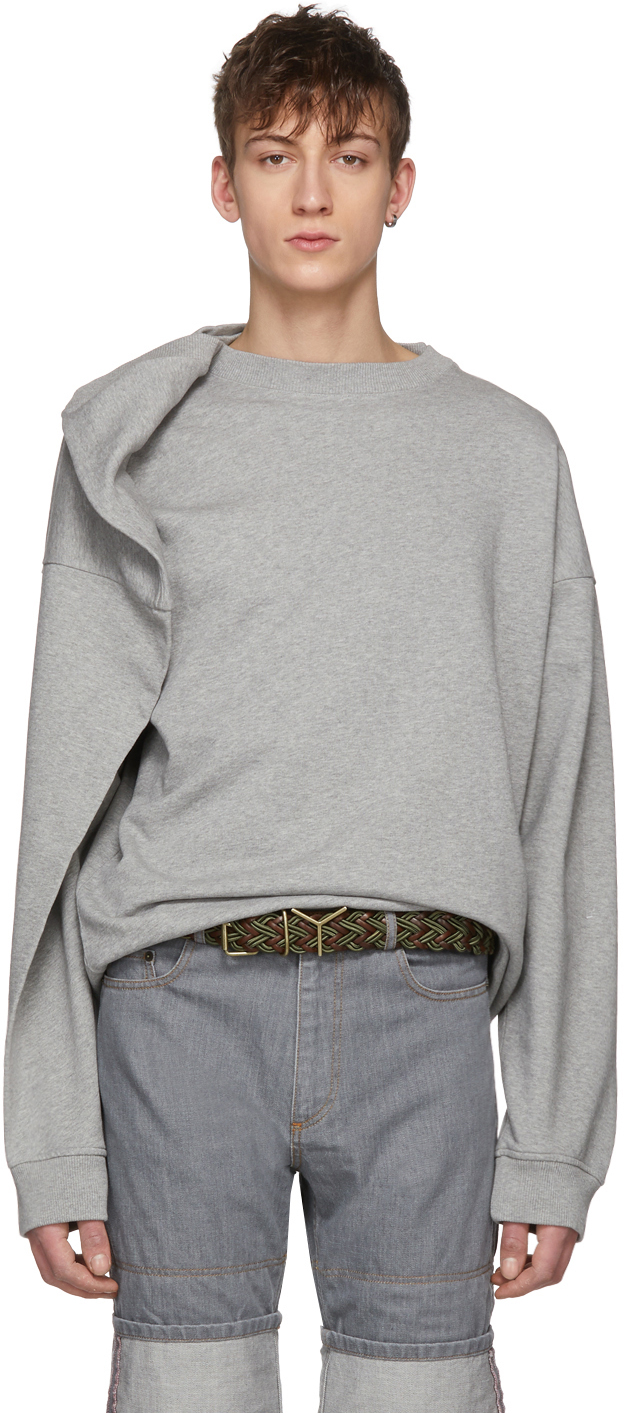 Y/Project: Grey Oversized Sweatshirt | SSENSE