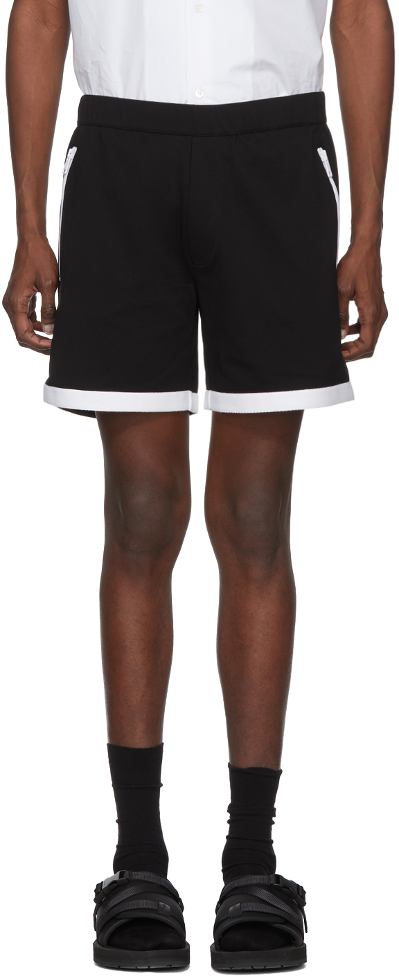Prada: Black Contrast Hem Tech Shorts | SSENSE
