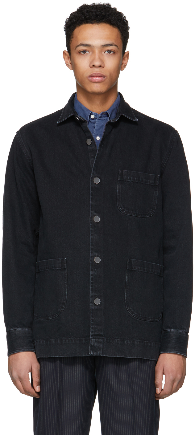 Schnayderman's: Black Denim One Overshirt Jacket | SSENSE