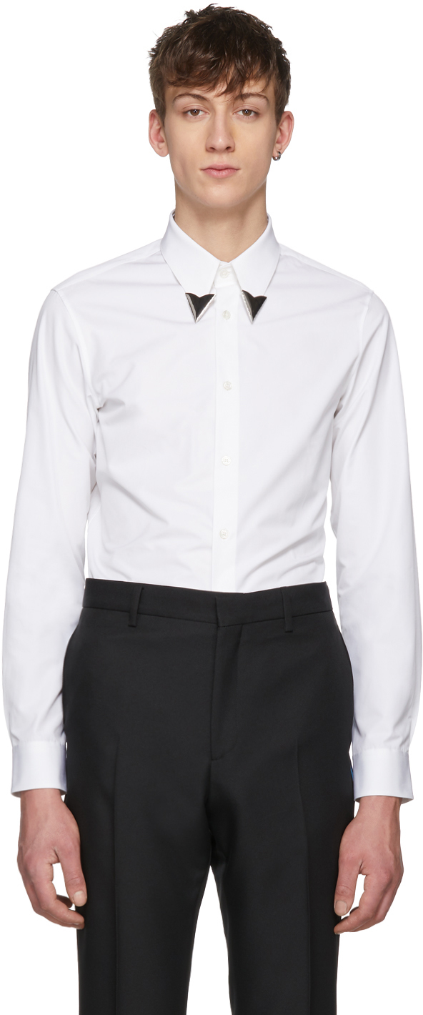 Calvin Klein 205W39NYC: White Pointed Collar Shirt | SSENSE