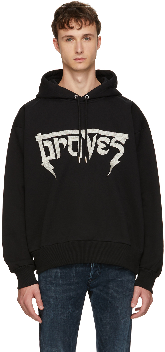 Diesel: Black S-Alby 'Braves' Hoodie | SSENSE