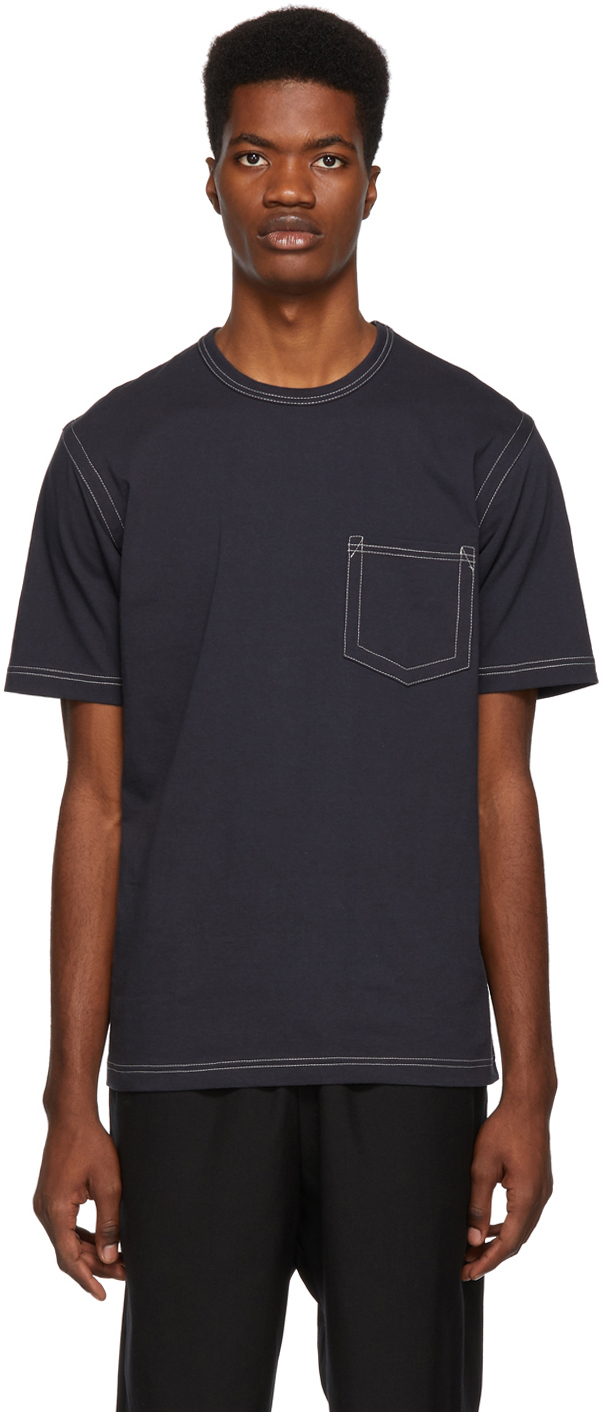Comme des Garçons Homme: Grey Contrast Stitch T-Shirt | SSENSE
