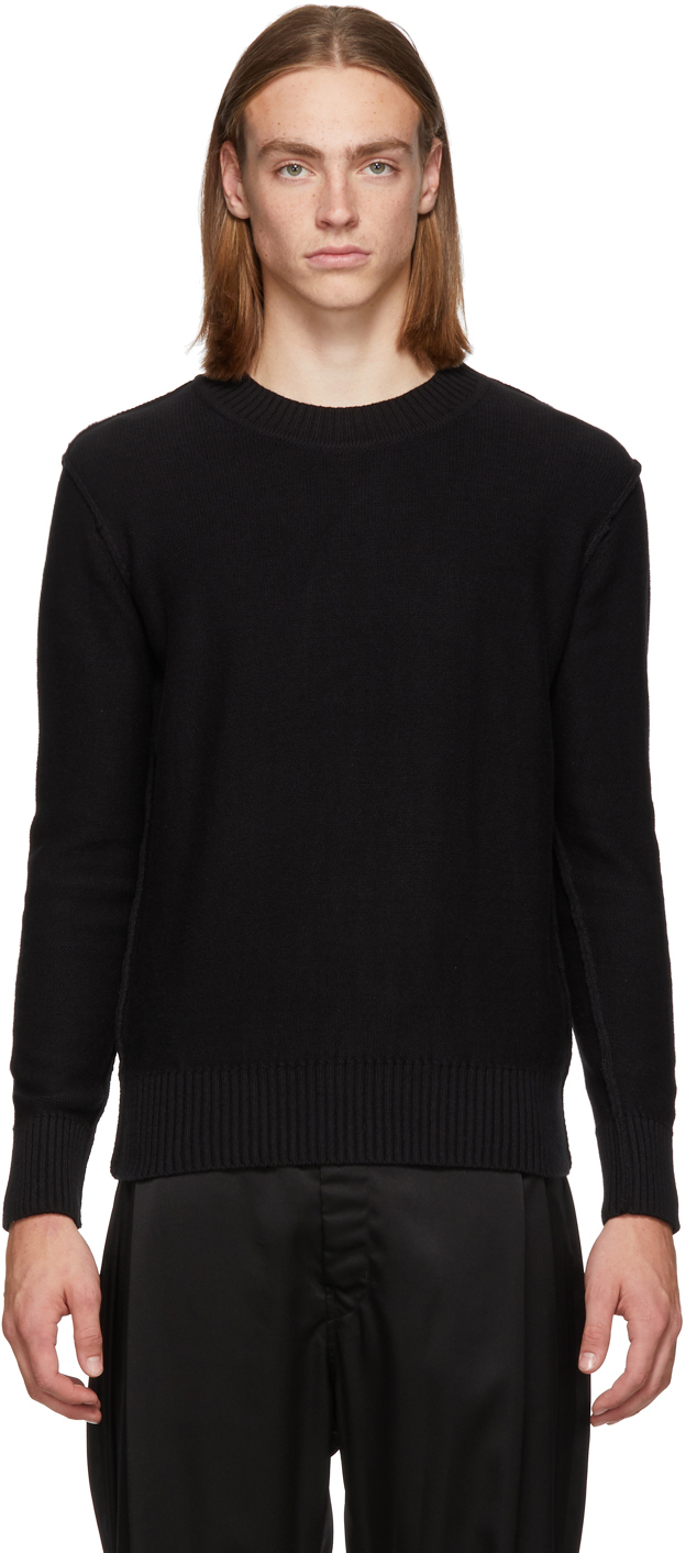 L'Homme Rouge: Black Inverted Sweater | SSENSE Canada