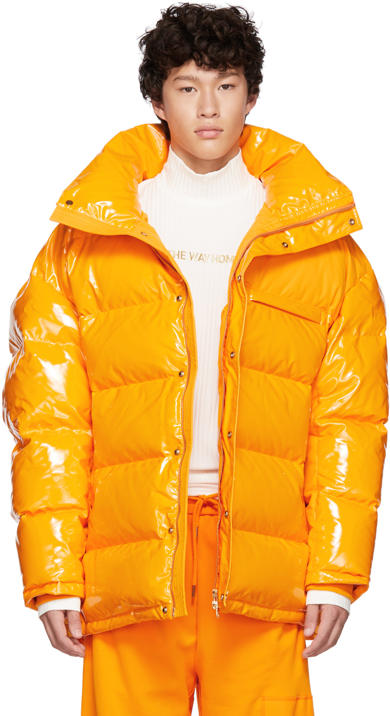 Feng Chen Wang: Orange Down Puffer Jacket | SSENSE