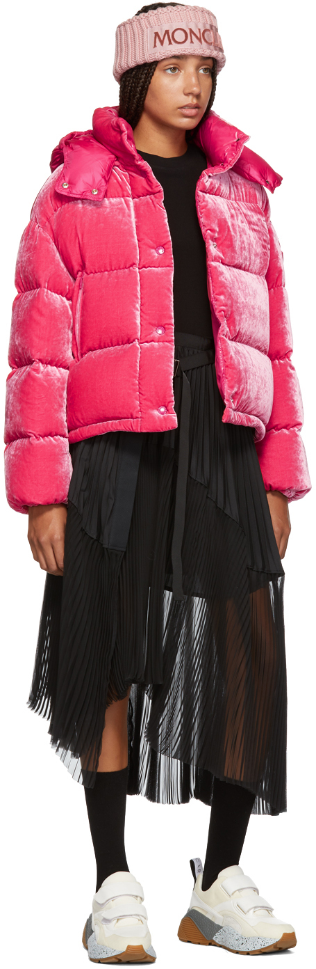 moncler pink jacket velvet