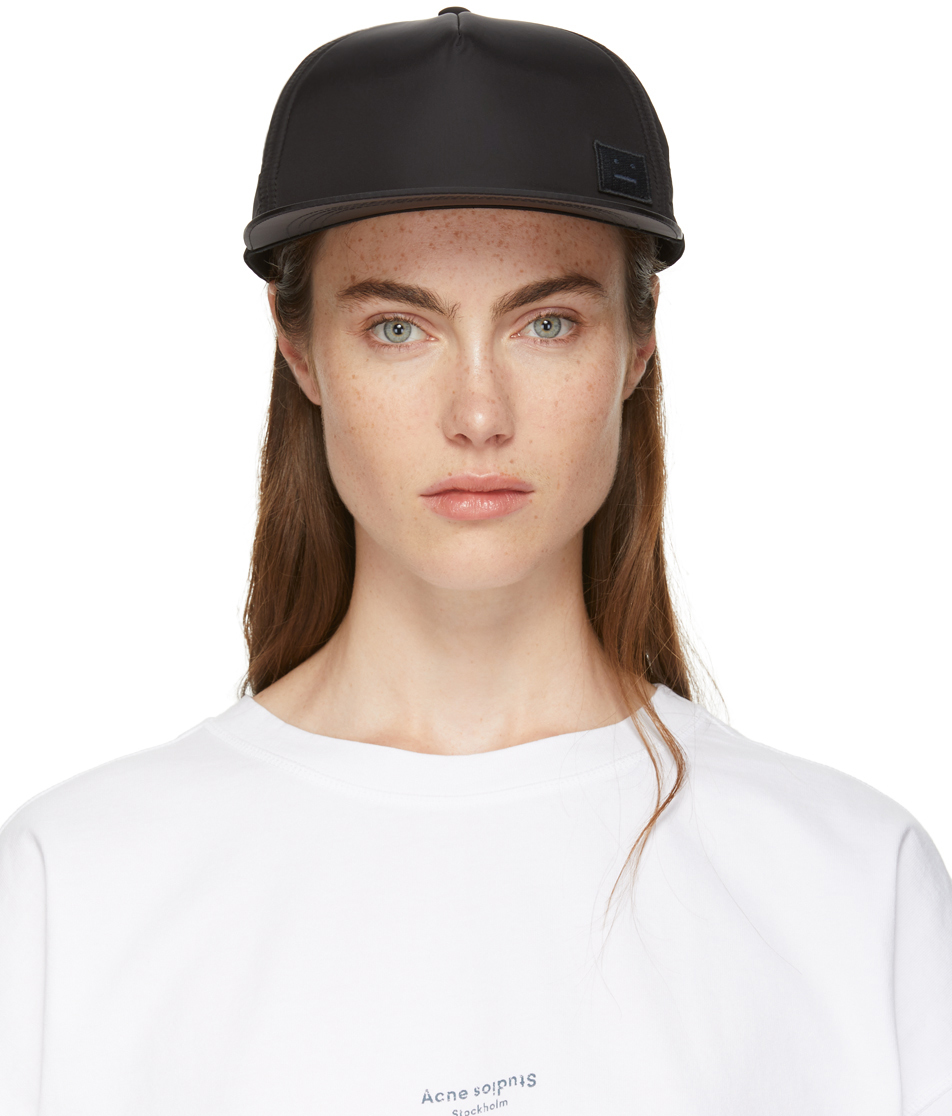 Acne Studios: Black Covia Face E Cap | SSENSE UK