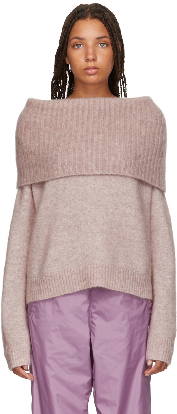 Acne Studios: Pink Cowl Neck Sweater | SSENSE