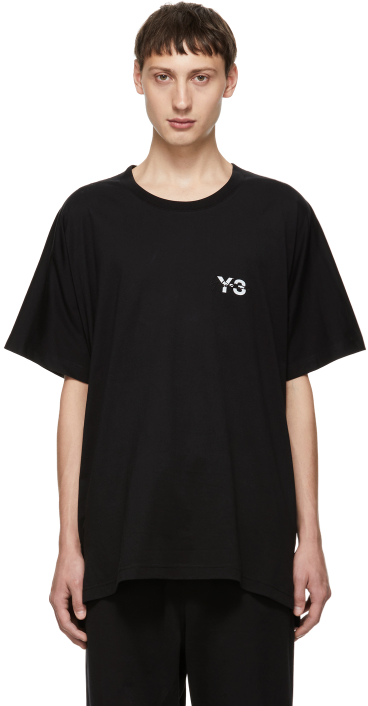 Y-3: Black Signature Logo T-Shirt | SSENSE