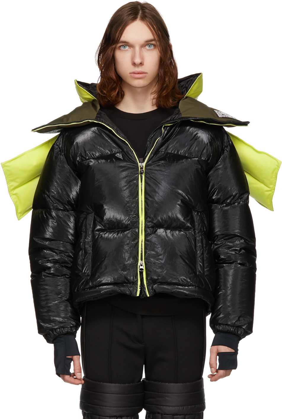 Colmar A.G.E. by Shayne Oliver: Yellow & Black Down Tyvek Concept Coat ...