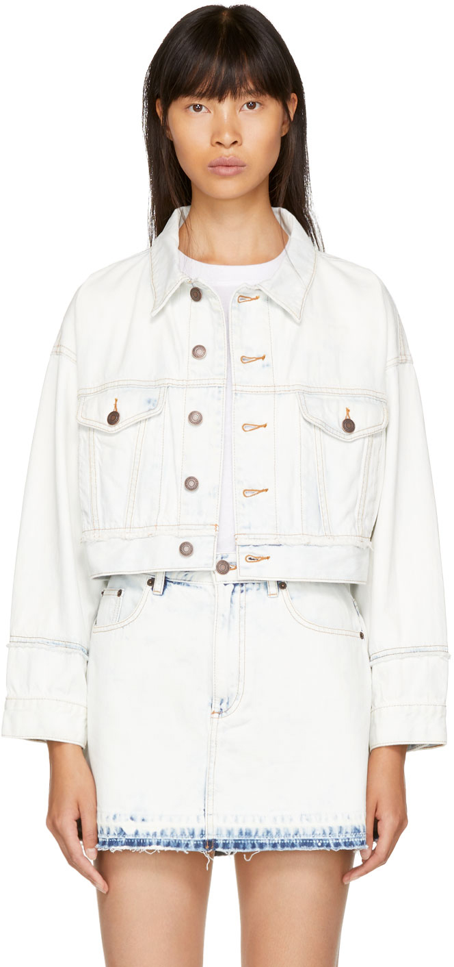 Marc Jacobs: Indigo Oversized Cropped Denim Jacket | SSENSE