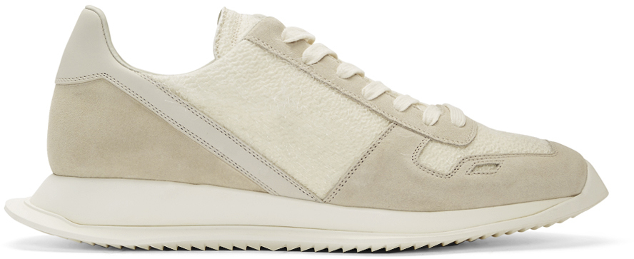Rick Owens: White Lace-Up Runner Sneakers | SSENSE