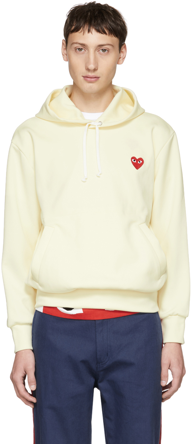 Comme des Garçons Play: Off-White Heart Patch Hoodie | SSENSE