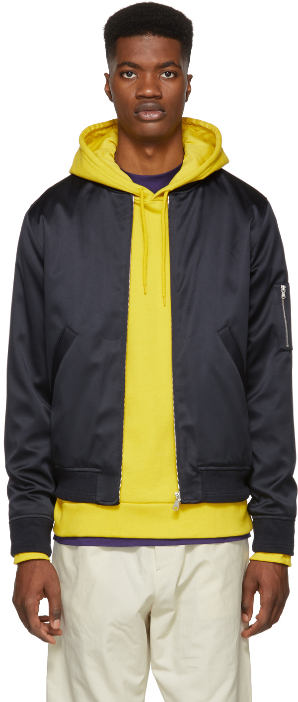 A.P.C.: Navy Tough Bomber Jacket | SSENSE