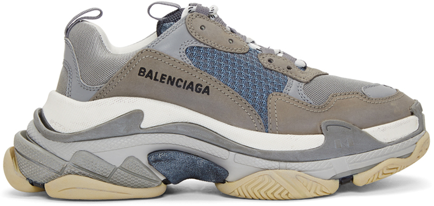 balenciaga grey triple s sneakers
