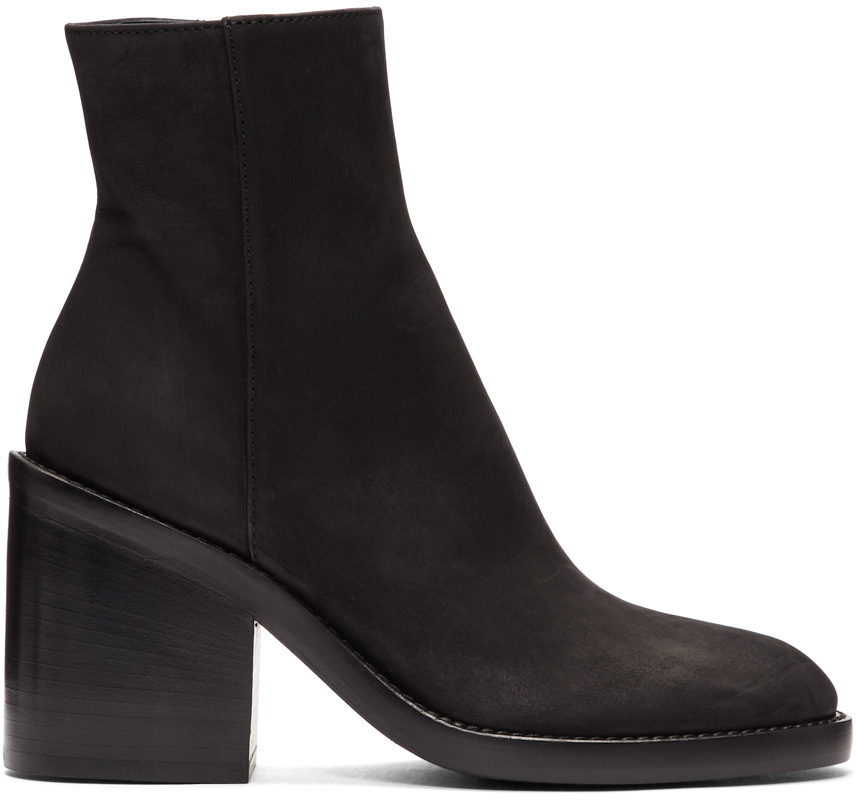 Ann Demeulemeester: SSENSE Exclusive Black Nubuck Boots | SSENSE