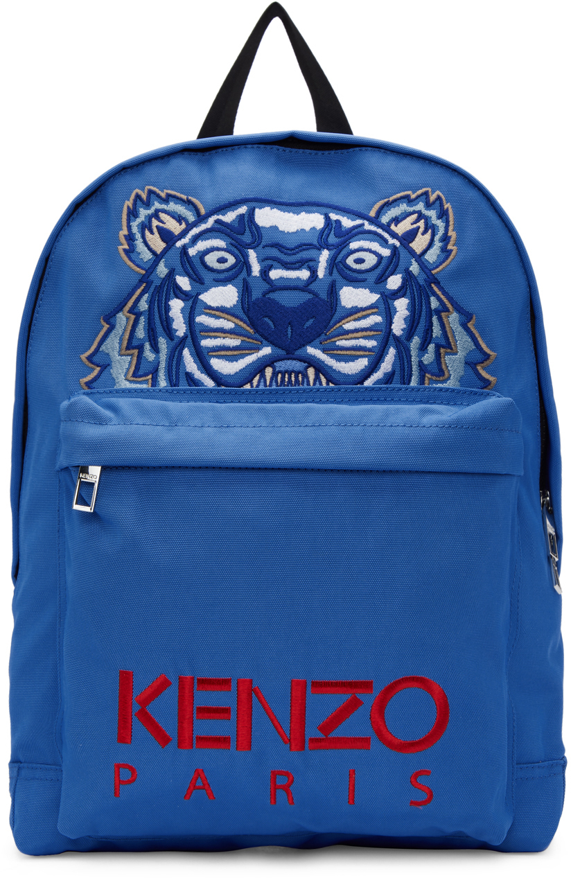 Kenzo: Blue Tiger Capsule Backpack | SSENSE Canada