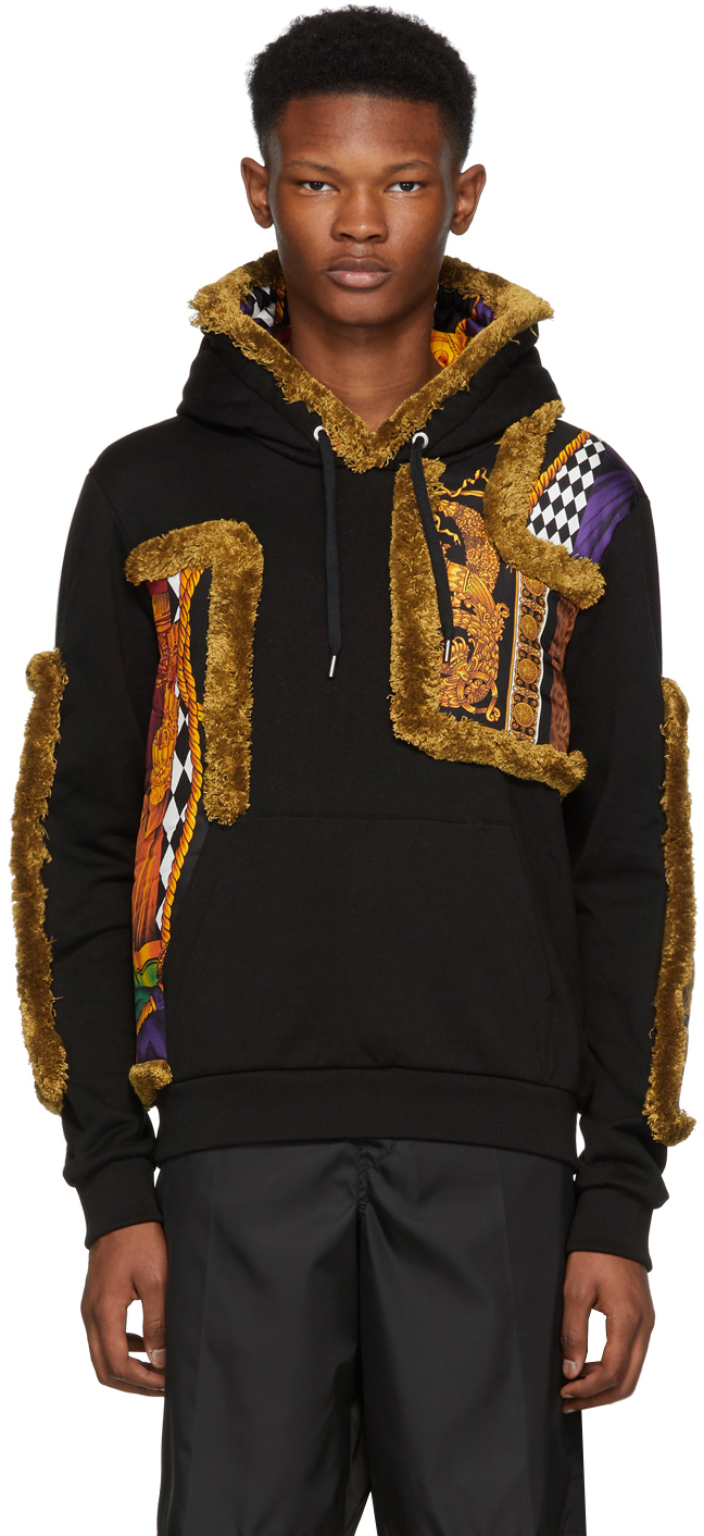 Versace: Black Curtain Hoodie | SSENSE