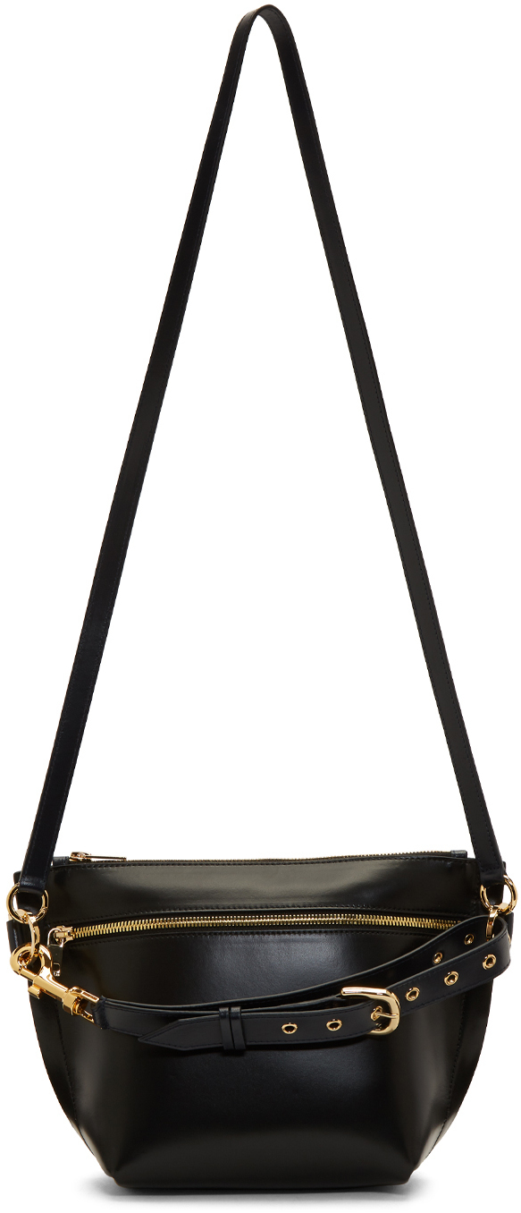 sacai: Black Trapezoid Shoulder Bag | SSENSE