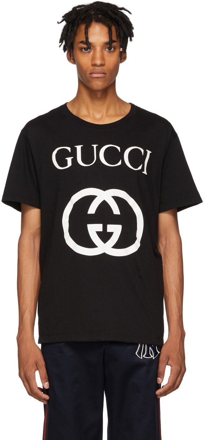 Gucci ブラック Gg ロゴ T シャツ Ssense 日本