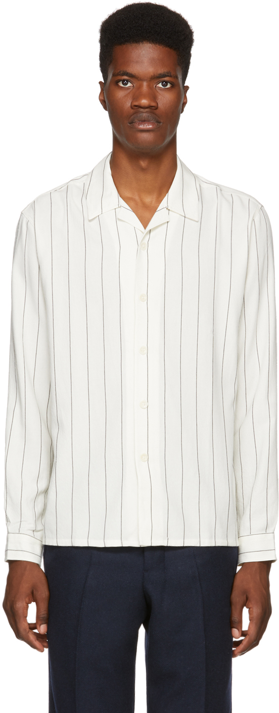 AMI Alexandre Mattiussi: White Pinstripe Shirt | SSENSE