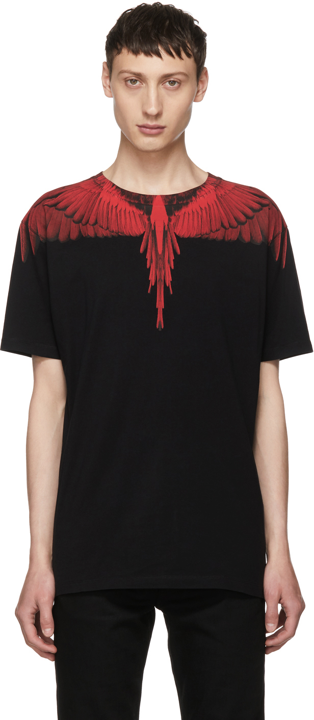 Marcelo Burlon County of Milan: Black & Red Wing T-Shirt | SSENSE