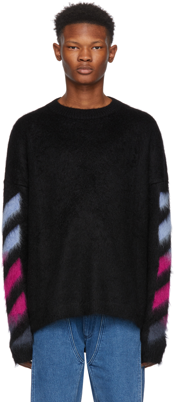 Off-White: Black Mohair Gradient Sweater | SSENSE