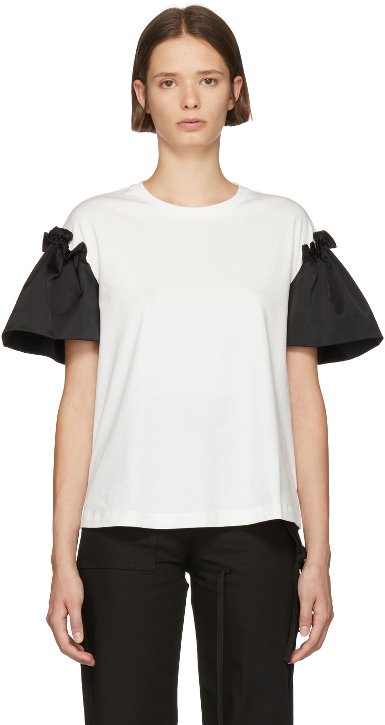 Edit: White & Black Frill T-Shirt | SSENSE