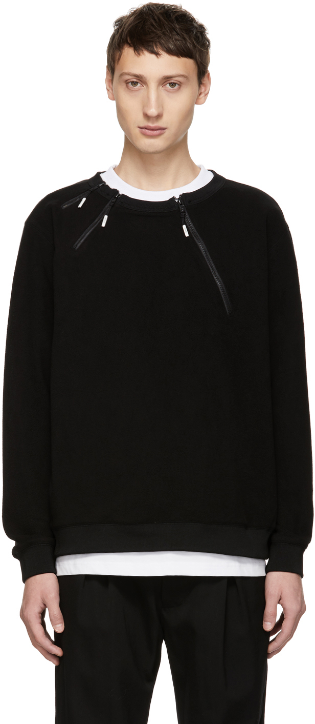 99%IS-: Black 3 Zip Sweatshirt | SSENSE