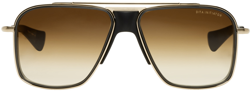 Dita: Gold & Black Initiator Sunglasses | SSENSE